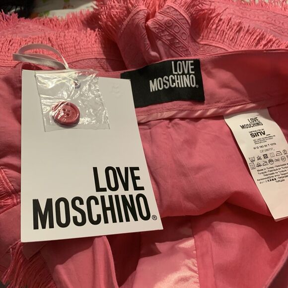 Love Moschino Fringe Short Women's Pink 40 NWT - Picture 6 of 13